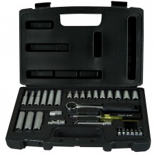 Набір інструментів 1/4", 30од (головки, тріскачка, біти) Stanley 1-94-651