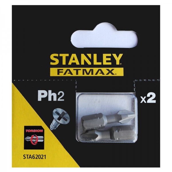Набір біт Stanley FatMax Ph2 L= 25 мм 2 шт блістер (STA62021)