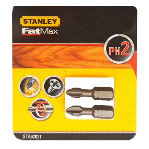 Набір біт Stanley FatMax Ph2 L= 25 мм 2 шт блістер (STA62021)