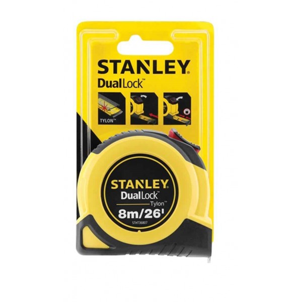 Рулетка 8 м (26") х 25 мм "Tylon™" подвійне блокування Stanley STHT36807-0