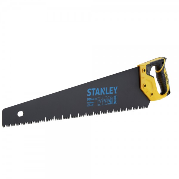 Ножівка по дереву Stanley 550мм 7TPI "Jet-Cut" "Апліфлон" + гіпсокартон (2-20-149)
