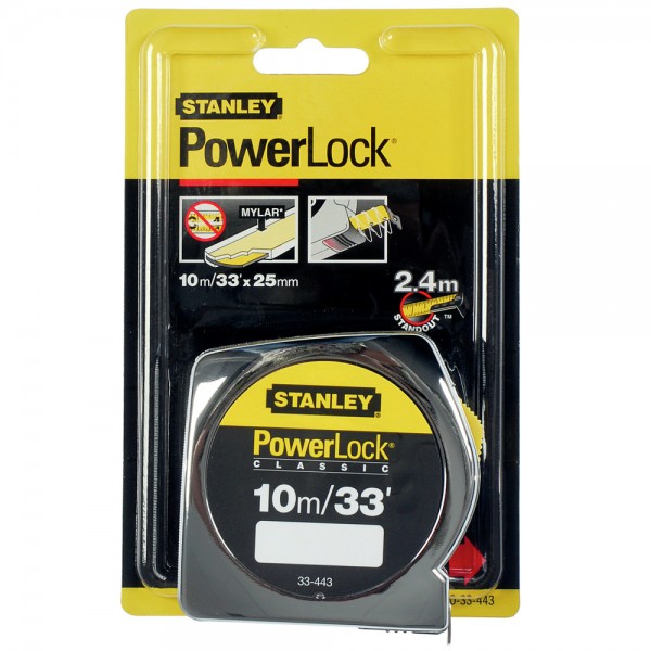 Рулетка 5м (16`) х 19мм "POWERLOCK" армована стрічка Stanley 0-33-158