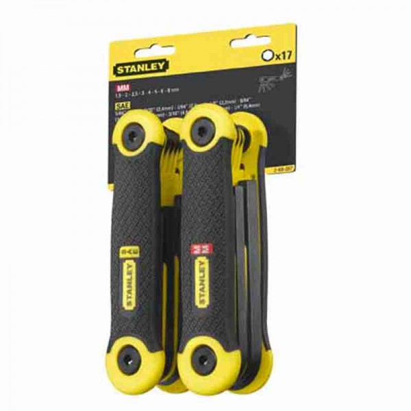 Комплект наборів ключів торцевих (6-ти грран.8шт-метріч, 9-шт дюйм.) Stanley 2-69-267