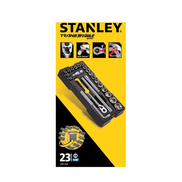 Набор инструментов 1/2" 23 шт Stanley STMT1-74726