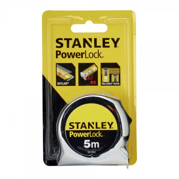 Рулетка 5м х 19мм MICRO POWERLOCK армована стрічка Stanley 0-33-552