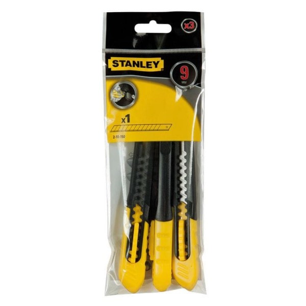 Ніж 9 мм сегментоване лезо 130 мм пластик серія SM Stanley (1-10-150)