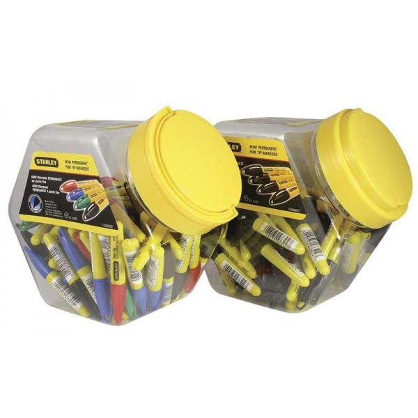 Маркери-міні "Stanley®" із загостреним наконечником чорні контейнер 72 шт. Stanley 1-47-324_72