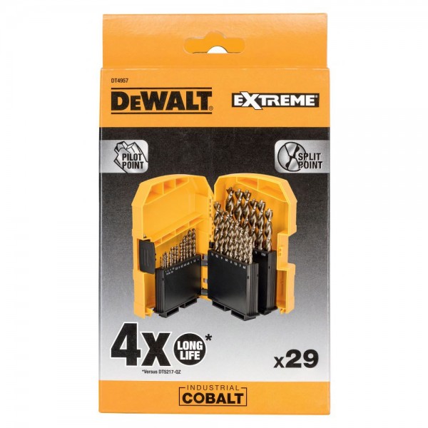 Набір свердел по металу INDUSTRIAL COBALT EXTREME діаметри 1-13 мм, 29 шт., DeWALT DT4957