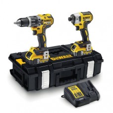 Набір з двох інструментів безщіткових DeWALT DCK266P2+DCB184