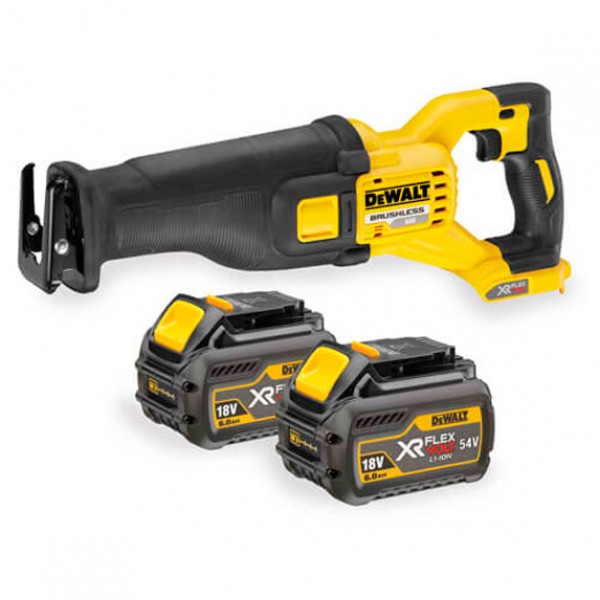 Пила шабельна акумуляторна XR FLEXVOLT, 54 В, з 2 акумуляторами Li-lon і валізою, DeWALT DCS388T2