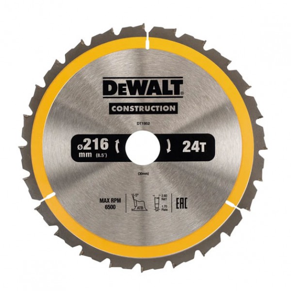 Диск пильний CONSTRUCTION DeWALT DT1952