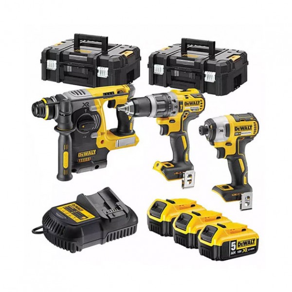 Набір з трьох інструментів безщіткових DeWALT DCK368P3T