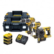 Набір з трьох інструментів безщіткових DeWALT DCK368P3T