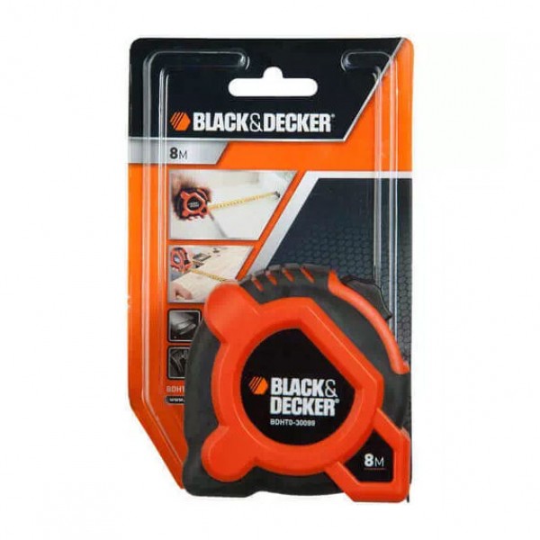 Рулетка измерительная GRIP TAPE 8 метров BLACK+DECKER BDHT0-30099