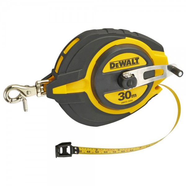 Рулетка вимірювальна DeWALT STEEL, 30 м х 10мм, прогумований литий корпус (DWHT0-34093)