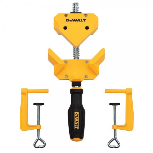 Струбцина DeWALT кутова, глибина 30мм, і 2 струбцини для кріплення до столу (DWHT83853-0)