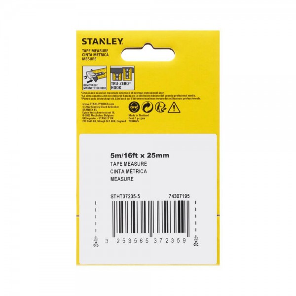 Рулетка вимірювальна комбінована Stanley CONTROL-LOCK 5м/16"х25мм (STHT37235-5)