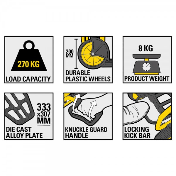 Візок вантажний складний Stanley 270кг, платформа 33,3х30,7см (SXWTD-FT591)