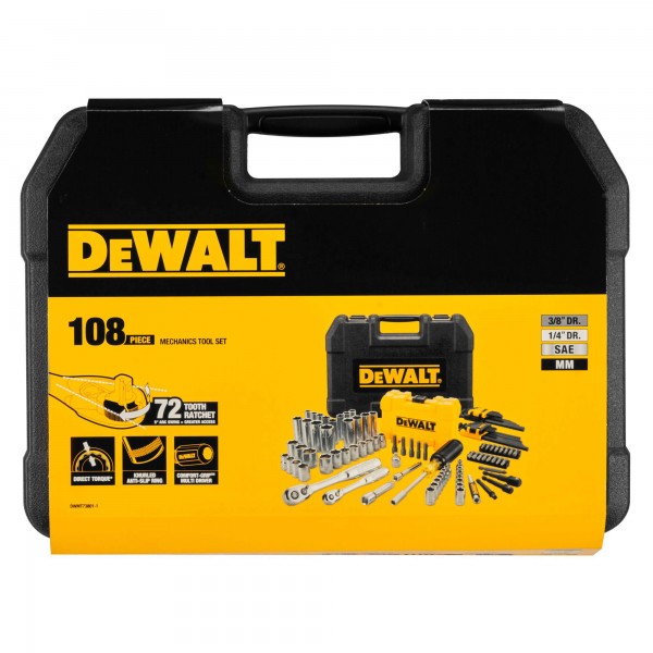 Універсальний набір DeWALT, 1/4 та 3/8, 108 предметів (DWMT73801-1)