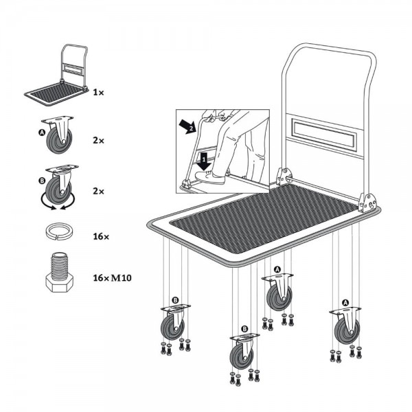 Візок-платформа вантажний Stanley 300кг, платформа 91х61см (SXWT-PC528)