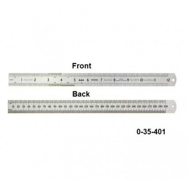 Линейка из нержавеющей стали двухсторонняя Stanley 300 мм (0-35-401)