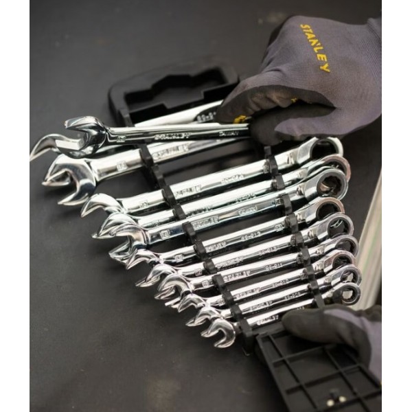 Набір ключів гайкових комбінованих з тріскачкою Stanley 12 шт (STMT82843-0)