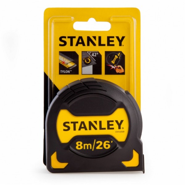 Рулетка Stanley Tylon Grip Tape 8м x 28мм комбінована (STHT0-33569)
