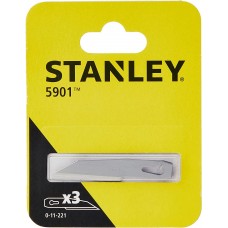 Леза запасні Stanley 5901 для ножів для виробних робіт 3 штуки (0-11-221)