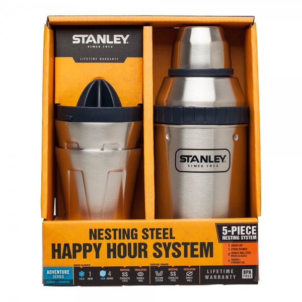 Набір Stanley Adventure Happy Hour System шейкер 0.59 Л і 2 чашки 0.21 Л сталеві (6939236350006)