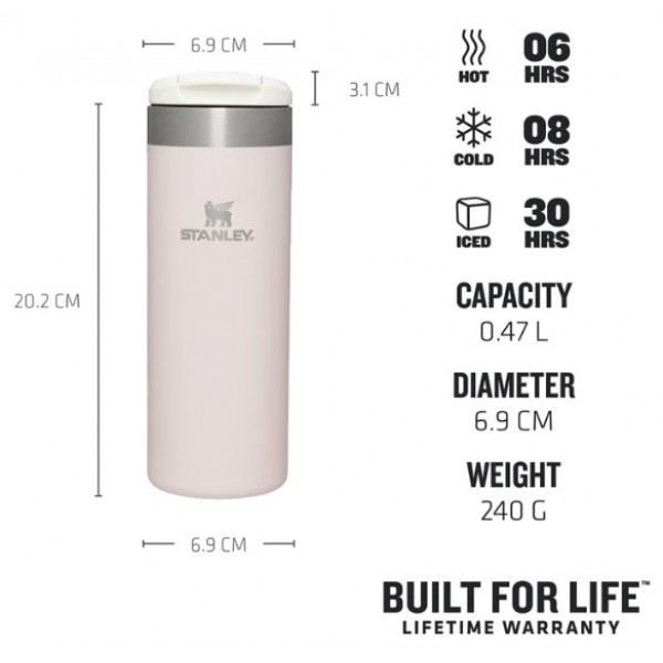 Термокухоль Stanley AeroLight Transit Rose Quartz Metallic 0.47 л (1210001904026)