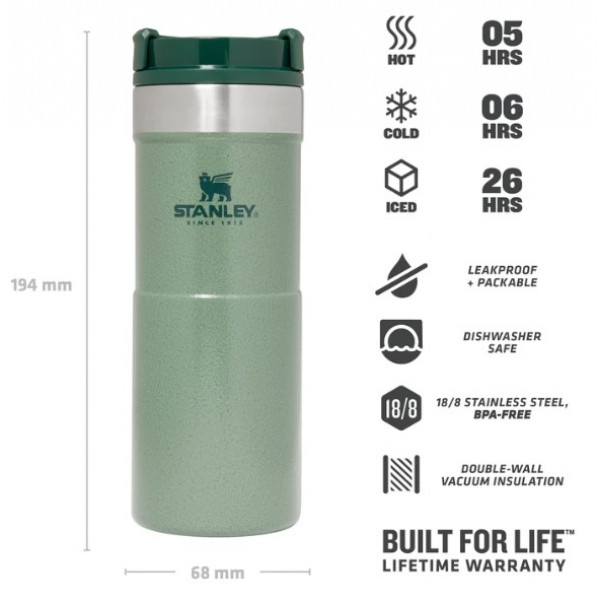 Термокухоль Stanley Classic Never Leak Hammertone Green 0.35 л (6939236382922)