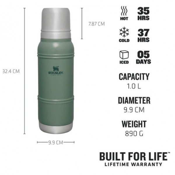 Термос Stanley Artisan Thermal Hammertone Green 1 л (1210001944022)