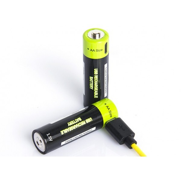 Акумуляторна батарейка ZNTER АА 1,5V 1700 mAh заряд від micro USB
