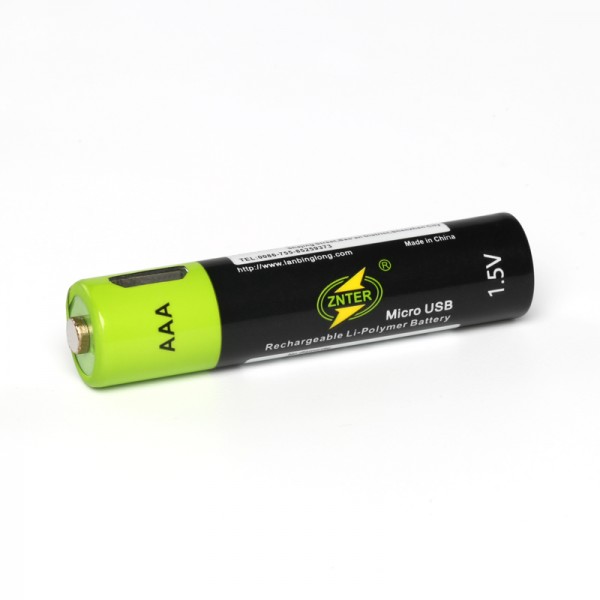 Акумуляторна батарейка ZNTER АAА 1,5V 600 mAh заряд від micro USB
