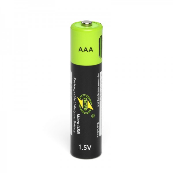 Акумуляторна батарейка ZNTER АAА 1,5V 600 mAh заряд від micro USB