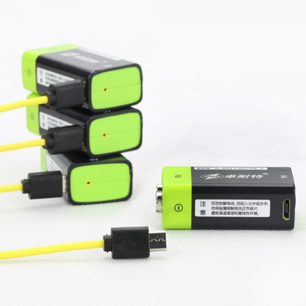Акумуляторна батарейка ZNTER 9V 600 mAh заряд від micro USB