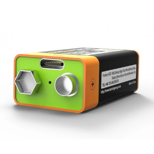 Акумуляторна батарейка ZNTER 9V 700 mAh заряд від Type C