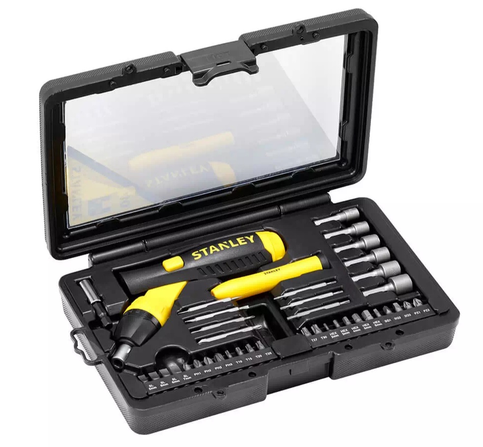 Отвертка-набор Stanley Pistol Grip Ratchet (0-63-038)